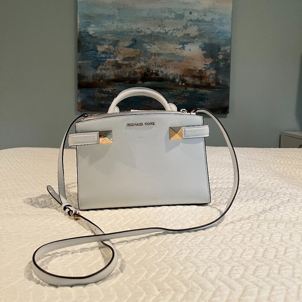 Michael Kors White Karla Crossbody Satchel